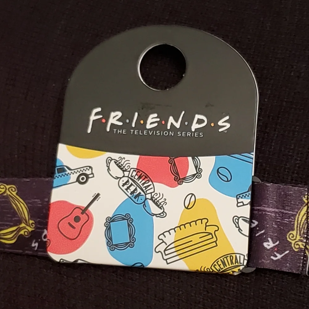 Friends TV show lanyard ID badge holder black and gold